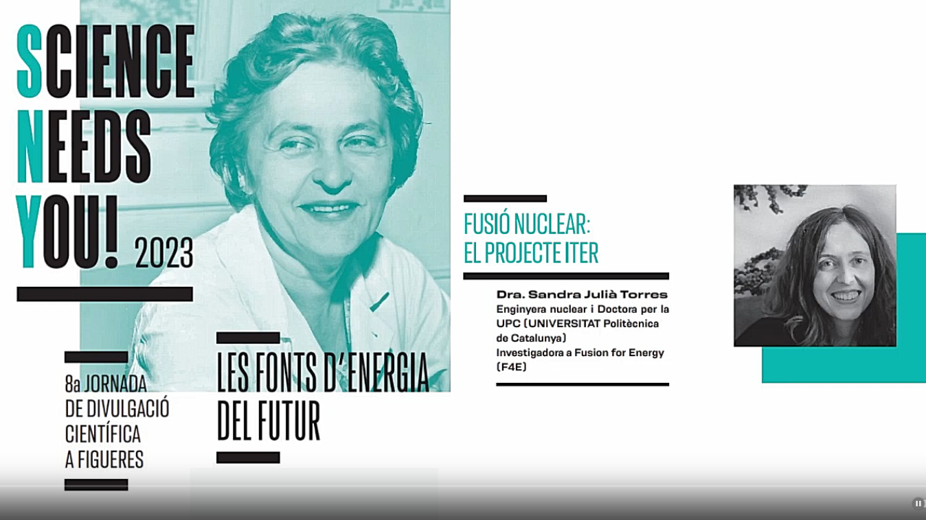 Bànner de la 8a Jornada de Divulgació a Figueres - Les fonts d'energia del futur - Fusió Nuclear: el Projecte Iter